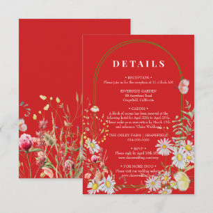 D'accompagnement Fleur sauvage d'été Fiery Red Enclôture carte