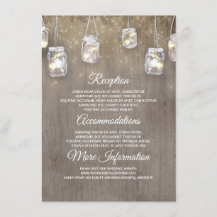D'accompagnement Floral Rustic Mariage Information Carte d'invité