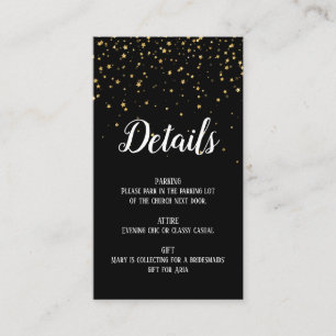 D'accompagnement Gold Confetti sur la carte de détails Black Bachel