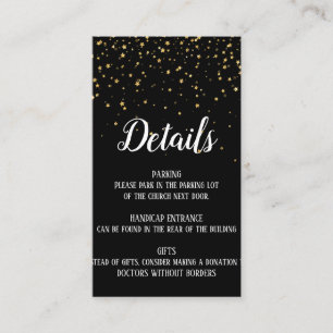D'accompagnement Gold Confetti sur la carte d'insertion de détail n