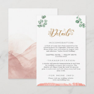 D'accompagnement Gold Greenery Détails du Mariage Carte de boîtier