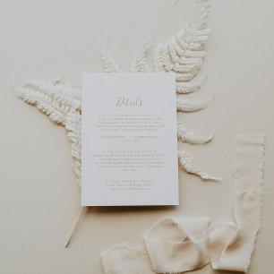 D'accompagnement Gold Minimaliste Mariage Détails Carte de boîtier