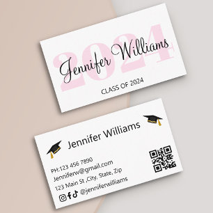 D'accompagnement graduation 2024 qr code carte de nom de script ros