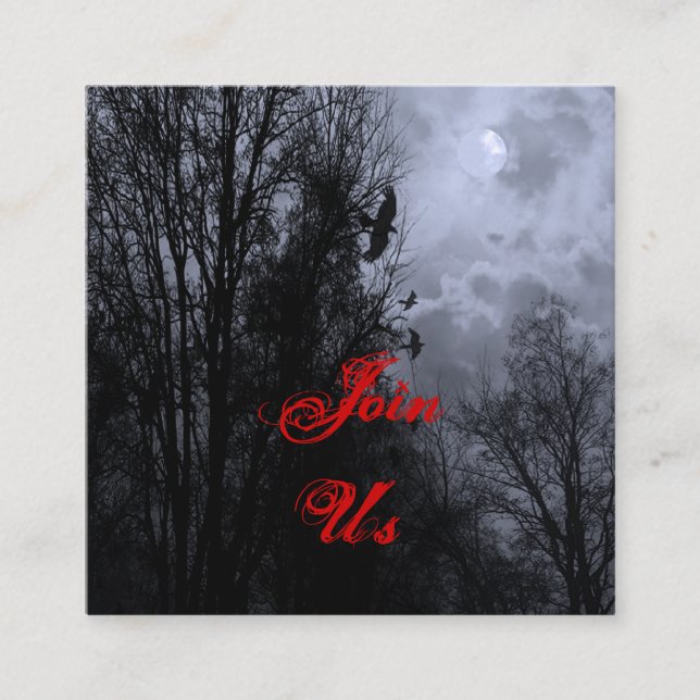 D'accompagnement Halloween Sky et Ravens Carte de visite d'invitati (Devant)