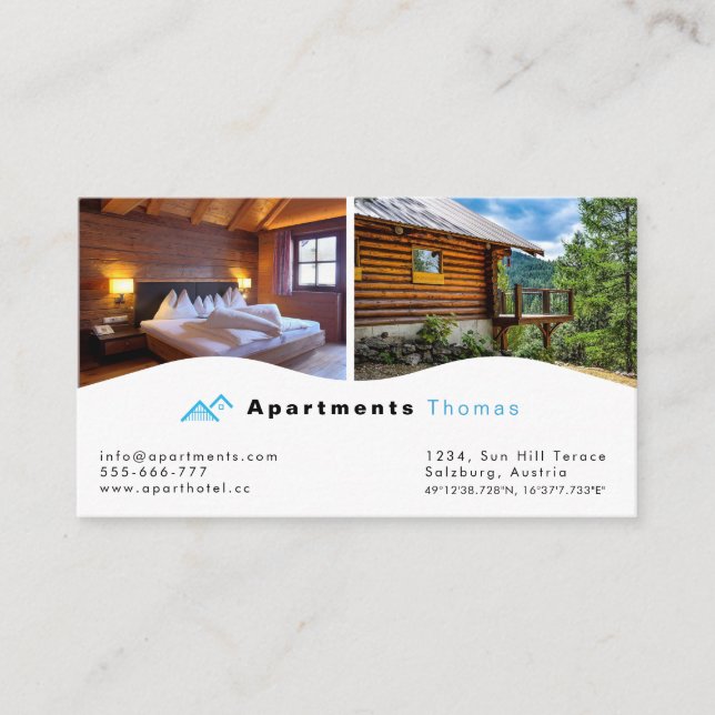 D'accompagnement Hébergement, Hotel & Resort Carte de visite (Devant)