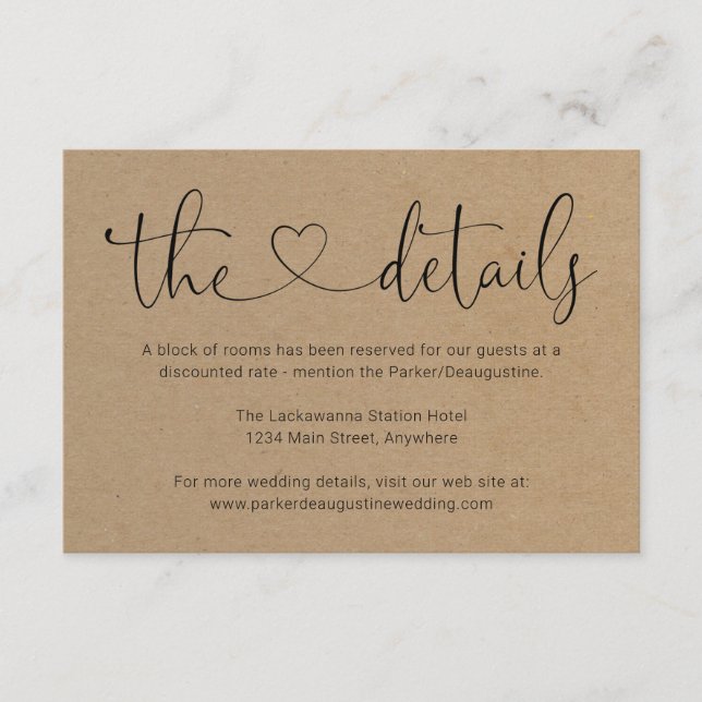 D'accompagnement Information / Détails Carte de boîtier - Simple (Devant)