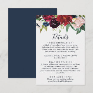 D'accompagnement Jardin d'automne   Burgundy Details Carte de boîti