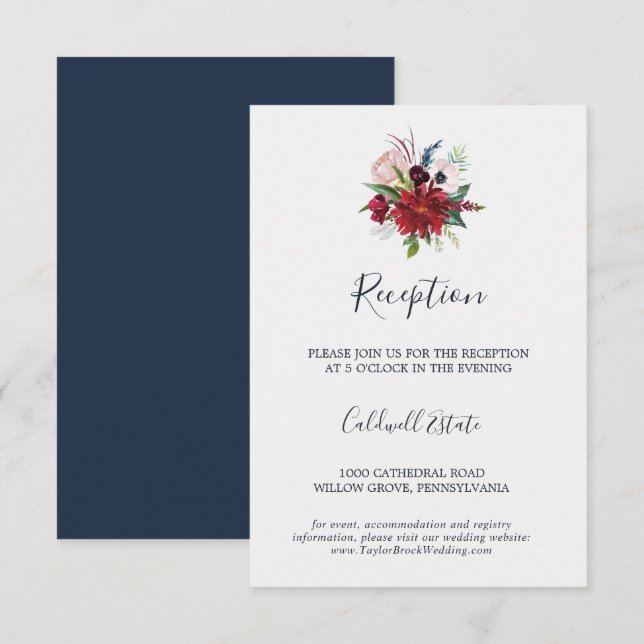 D'accompagnement Jardin d'automne | Carte d'insertion de réception  (Devant / Derrière)