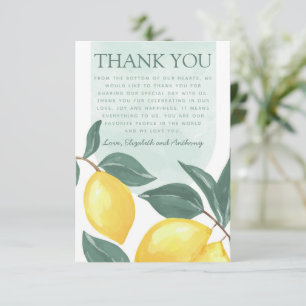 D'accompagnement Lettre Carte de remerciements Citrus Lemon
