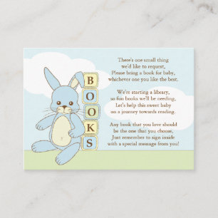 D'accompagnement Livre de Baby shower Bunny Bleu Insérer une carte 