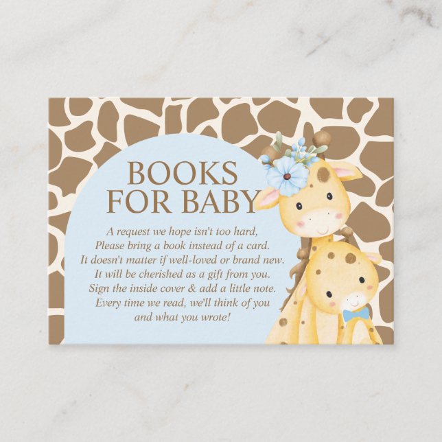 D'accompagnement Livres Blue Boy Giraffe Pour Bébé Carte Boîtier (Devant)