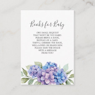 D'accompagnement Livres de Blue Hydrangea pour Carte de Baby Shower