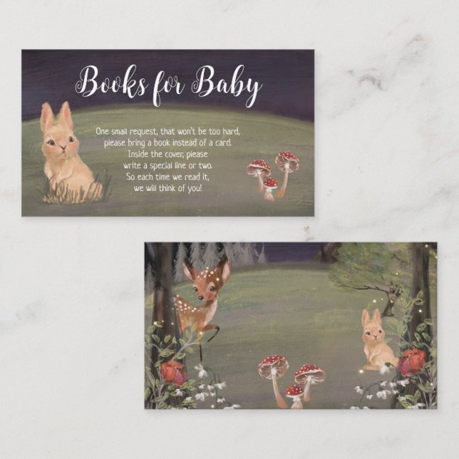D'accompagnement Livres en bois enchantés pour carte Baby shower (Devant / Derrière)