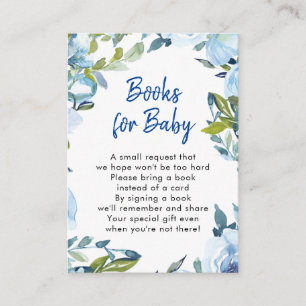 D'accompagnement livres floraux bleus pour la carte de demande bébé