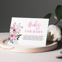 Livres floraux roses pour carte Baby shower