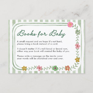 D'accompagnement Livres Floraux Verts pour Carte de Bébé