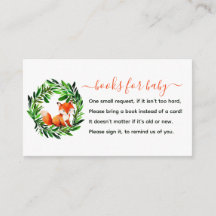 Livres Fox mignonnes pour carte Baby shower