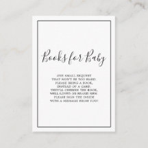 Livres minimalistes pour carte Baby shower