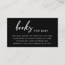 Livres noirs élégants pour carte jointe à une baby