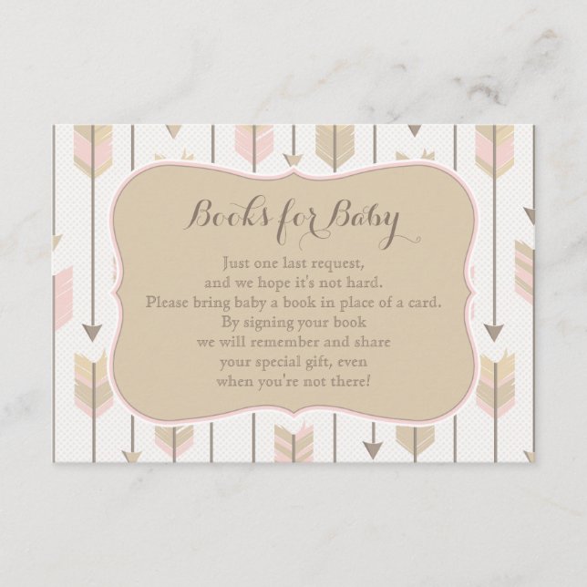 D'accompagnement Livres pour bébé Insertion carte Blush Rose et Tan (Devant)