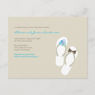 D'accompagnement M. & Mme Flip Flops Carte de réception de mariage 