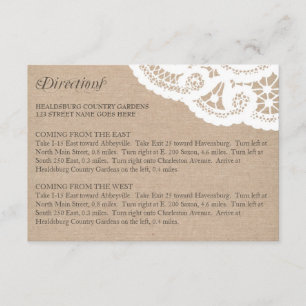 D'accompagnement Mariage de dentelle Burlap Instructions Carte de b