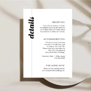 D'accompagnement Mariage de typographie en gras Détails Carte de bo