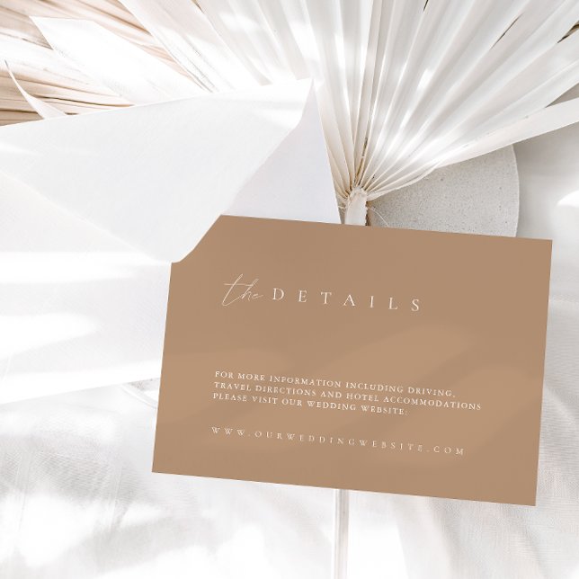 D'accompagnement Mariage moderne beige Tan Détails Carte de boîtier (Créateur téléchargé)