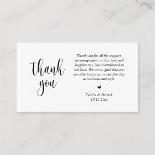 D'accompagnement Merci mariage, Carte de boîtier de script moderne