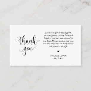 D'accompagnement Merci mariage, Carte de boîtier de script moderne