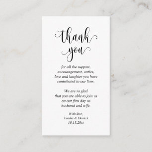 D'accompagnement Merci mariage, Carte de boîtier de script moderne