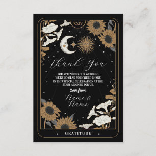 D'accompagnement Merci Tarot Sun Moon Carte de mariage alignée