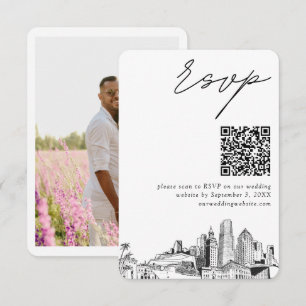 D'accompagnement Miami Mariage RSVP QR Code carte petit boîtier