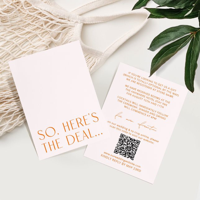 D'accompagnement Minuscule rose et orange Détails Carte et code QR (Créateur téléchargé)