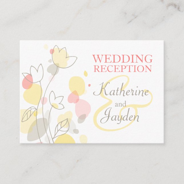 D'accompagnement Moderne fleur confetti mariage info carte boîtier (Devant)