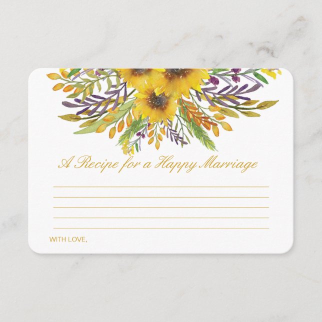 D'accompagnement Modifier une recette pour une carte de mariage heu (Devant)