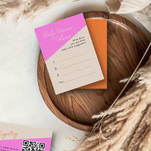 D'accompagnement Nom bébé Idées Bright Rose Orange Carte d'activité