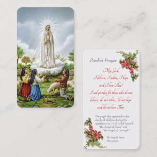 D'accompagnement Notre-Dame de Fatima - Carte de "prière de pardon"