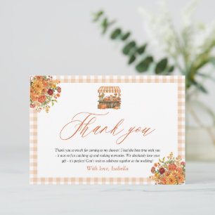 D'accompagnement Orange En vichy Fraîche Du Carte de remerciements 