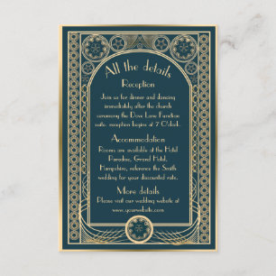 D'accompagnement Orné Or - Carte d'enclosure de mariage