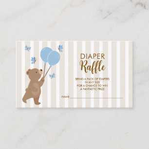 D'accompagnement Ours de la tombola des couches Ballons bleus Carte