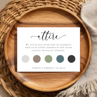 D'accompagnement Palette de couleurs pour carte de tenue de mariage