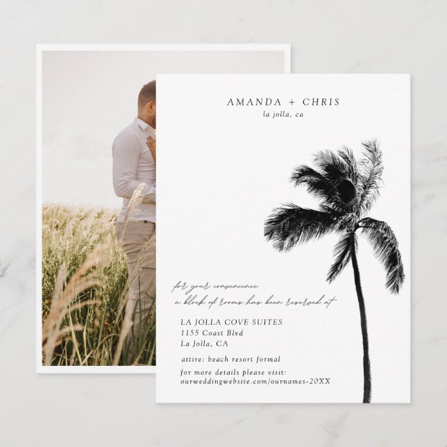 D'accompagnement Palm Tree Beach Wedding Room Block Carte du boîtie (Devant / Derrière)