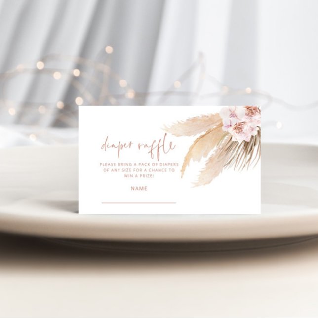 D'accompagnement Pampas gazon diaper tombole billet carte d'enceint (Créateur téléchargé)