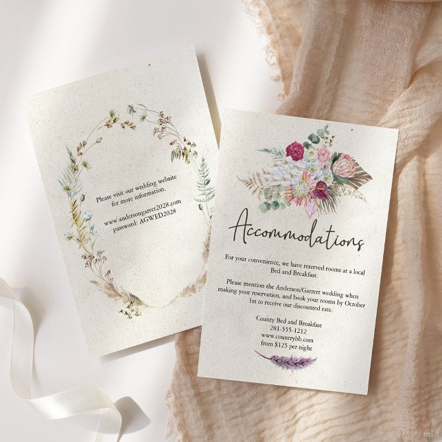 D'accompagnement Pastel Boho Neutral Floral Mariage Carte de boîtie (Créateur téléchargé)