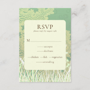 D'accompagnement Paysage forestier Carte RSVP de mariage vert