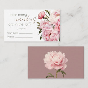 D'accompagnement Peonies devinez combien de bonbons carte boîtier