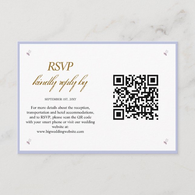 D'accompagnement Photo simple moderne QR Code Mariage carte de boît (Devant)