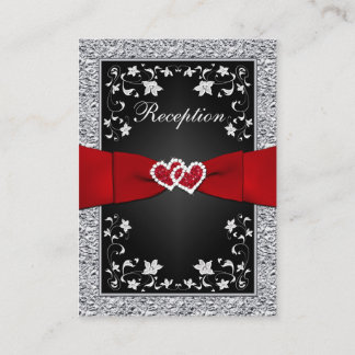 D'accompagnement Phuile noire en argent FAUX, Floral, Carte de réce