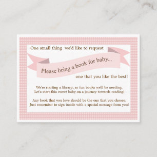 D'accompagnement Pink Baby shower Livre Insérer carte de demande po
